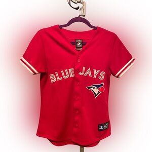 MAJESTIC, red BLUE JAYS baseball jersey, Size US S